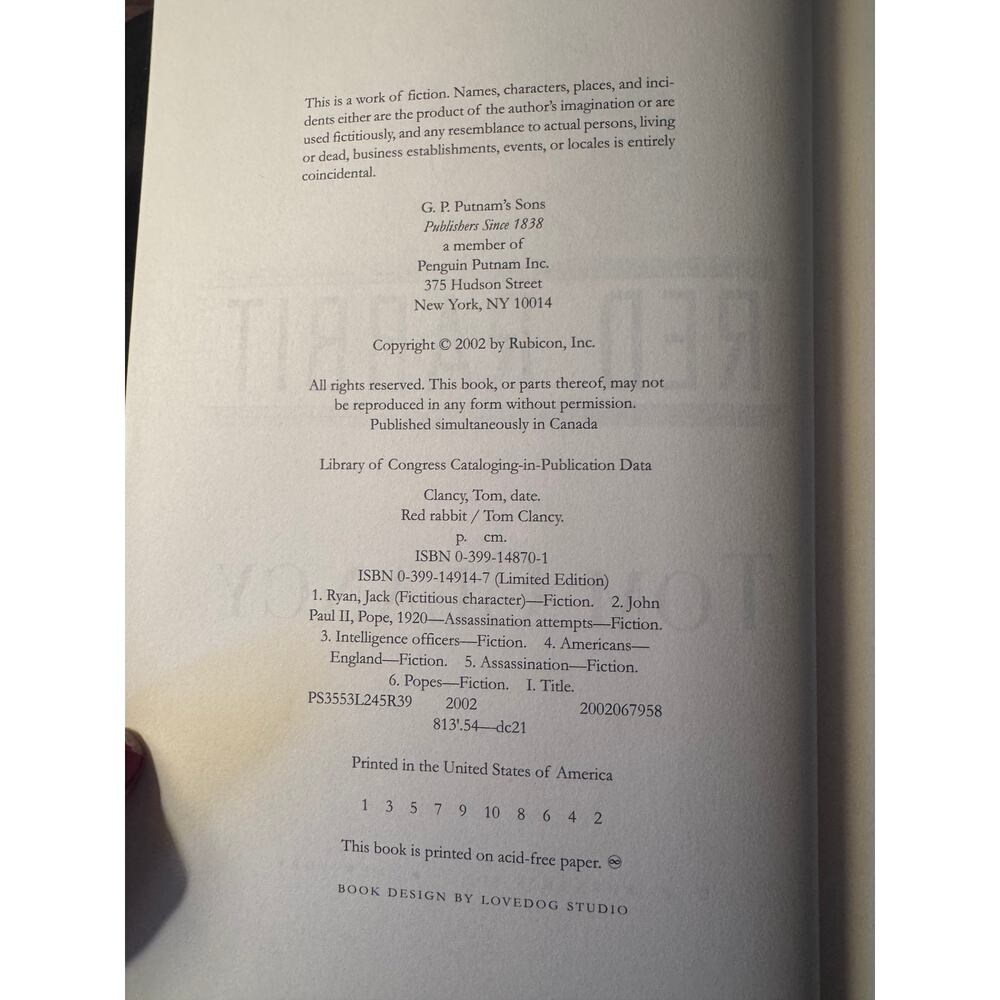 Red Rabbit by Tom Clancy - 2002 - Picture 7 of 8